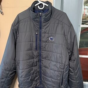 Men's Navy Puffer Jacket with Pennstate logo